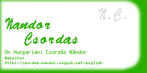 nandor csordas business card